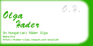 olga hader business card